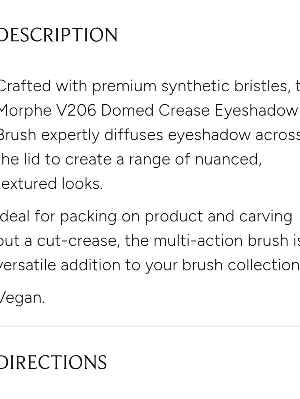 Morphe Vegan Pro Series V206 Domed Crease Eyeshadow Brush